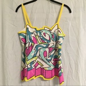 Silk graffiti print camisole